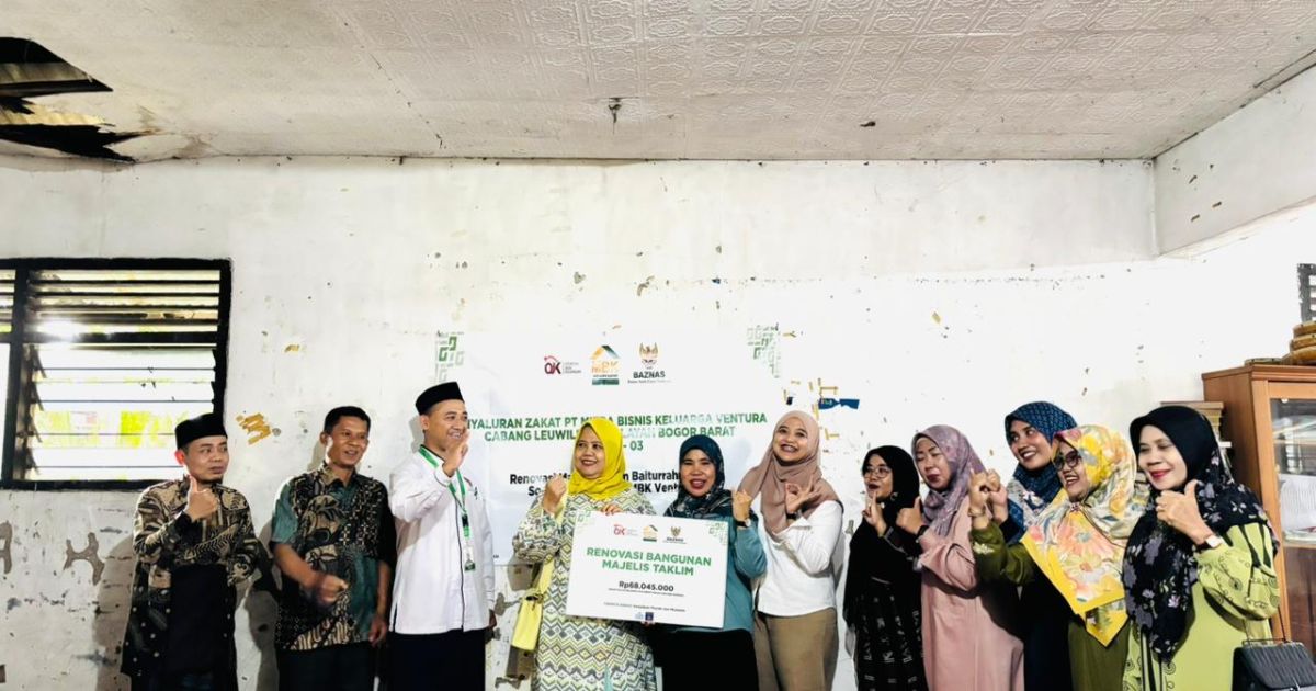 Kolaborasi Baznas dan PT MBK Ventura Salurkan Bantuan Rp68 Juta untuk Renovasi Majelis Taklim Baiturrahman