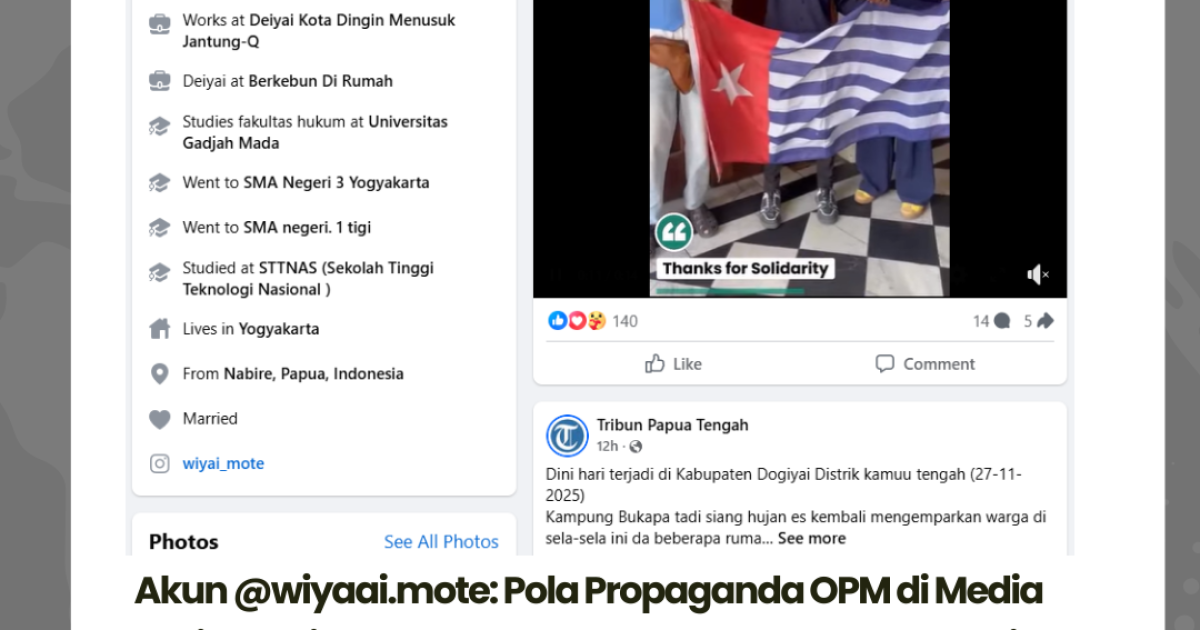 Akun Palsu Catut Nama Tribun Papua Tengah, Diduga Jadi Corong Propaganda OPM