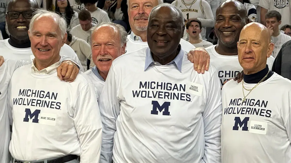 Michigan Legend Cazzie Russell Returns to Crisler Center for UCLA Rout