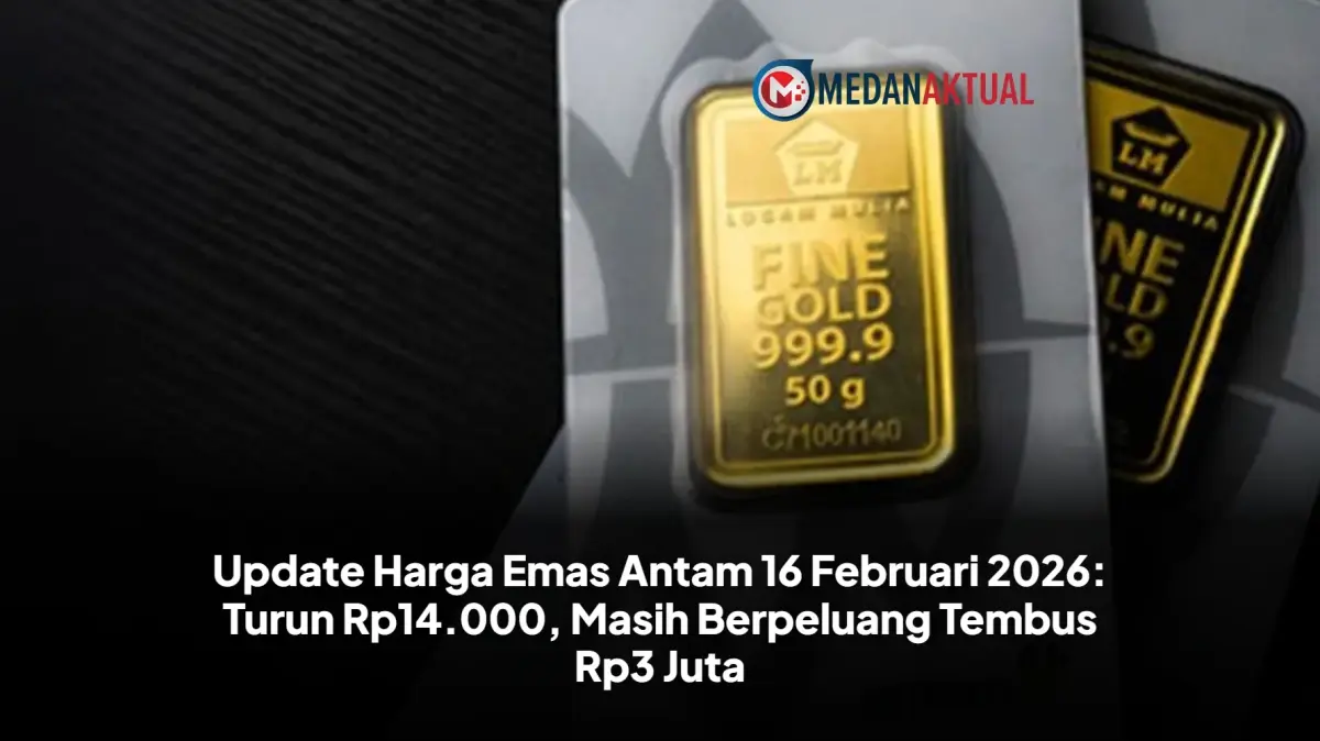 Harga Emas Antam Turun Tajam Hari Ini 16 Februari 2026, Cek Rincian Terbarunya
