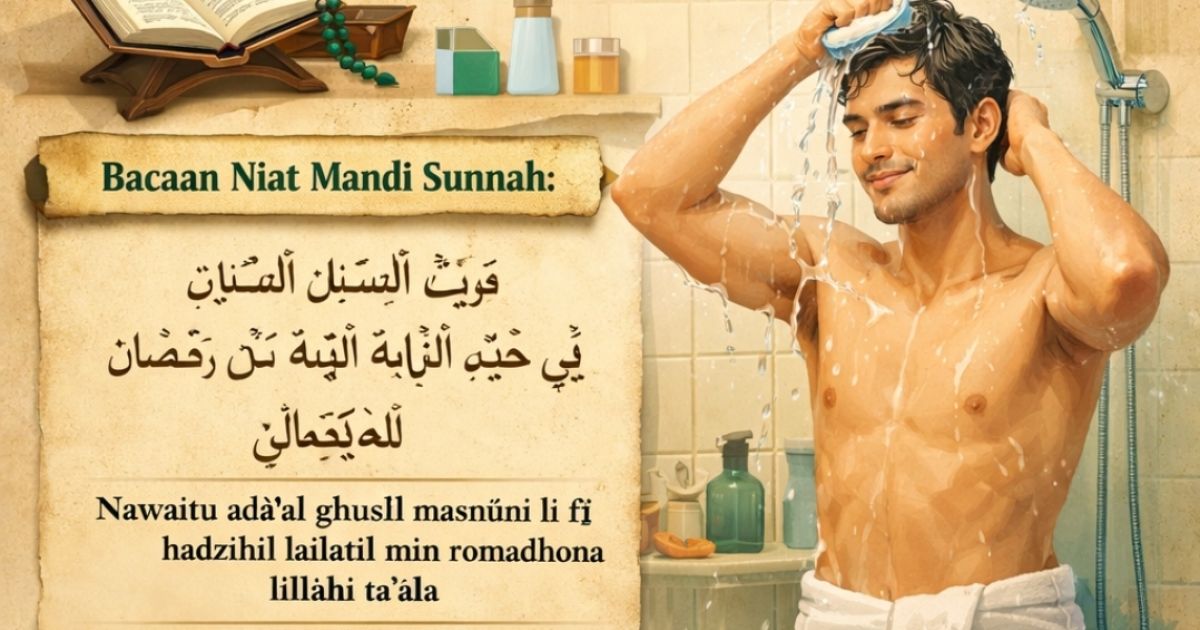 Niat Mandi Sunnah Ramadhan Lengkap dengan Arab, Latin dan Artinya serta Tata Caranya
