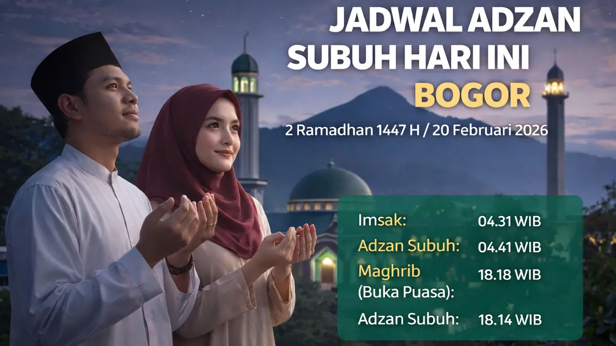 Catat! Jadwal Imsakiyah Bogor 20 Februari 2026 dan Waktu Buka Puasa