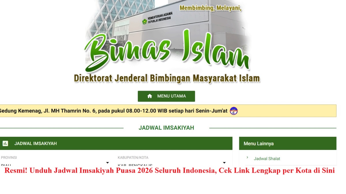 Resmi! Unduh Jadwal Imsakiyah Puasa 2026 Seluruh Indonesia, Cek Link Lengkap per Kota di Sini