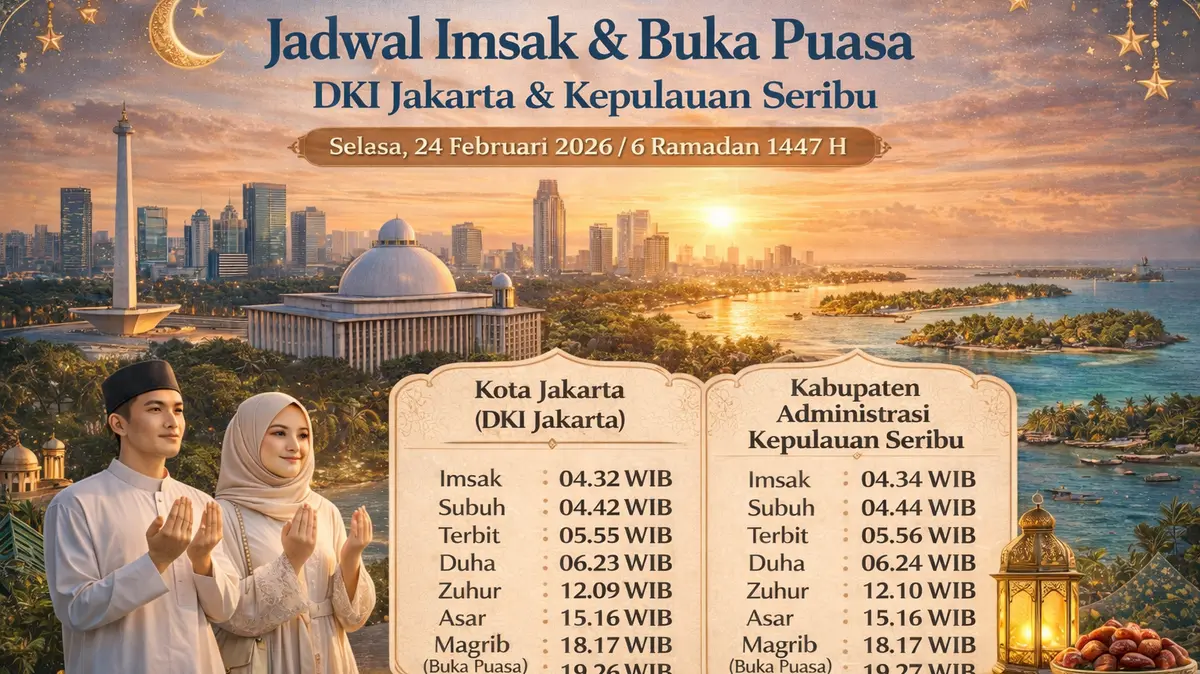 Update Jadwal Buka Puasa Jakarta & Kepulauan Seribu 24 Februari 2026