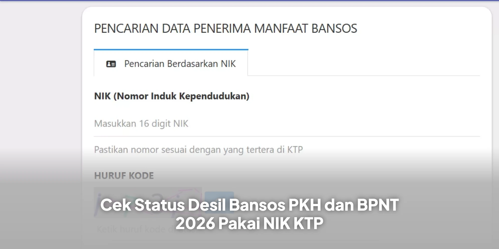 Cek Status Desil Bansos PKH dan BPNT 2026 Pakai NIK KTP, Simak Tutorialnya