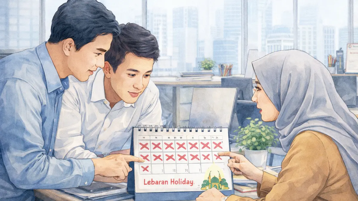 Libur Lebaran 2026 resmi ditetapkan. Cek jadwal libur dan cuti bersama Idul Fitri 1447 H, dan ketentuan WFA ASN.(Ilustrasi ini dibuat dengan AI.)