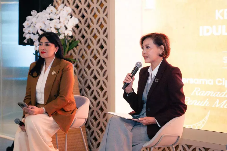 (kiri ke kanan) Direktur Utama InJourney Hospitality, Christine Hutabarat dan Direktur Komersial InJourney Veronica Sisilia (Beritasatu.com/Hendro D. Situmorang)