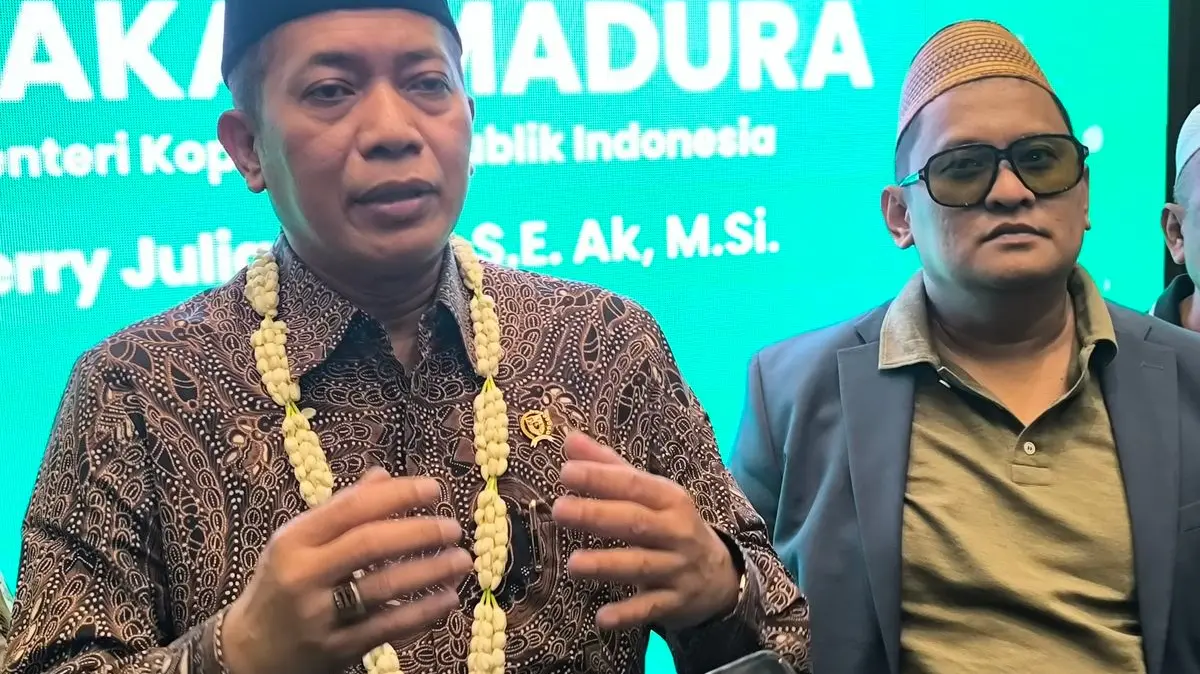 Menkop Ferry Juliantono menyampai pesan tentang bisnis KDMP setelah beroperasi di Pamekasan pada Sabtu (23/2/2026)