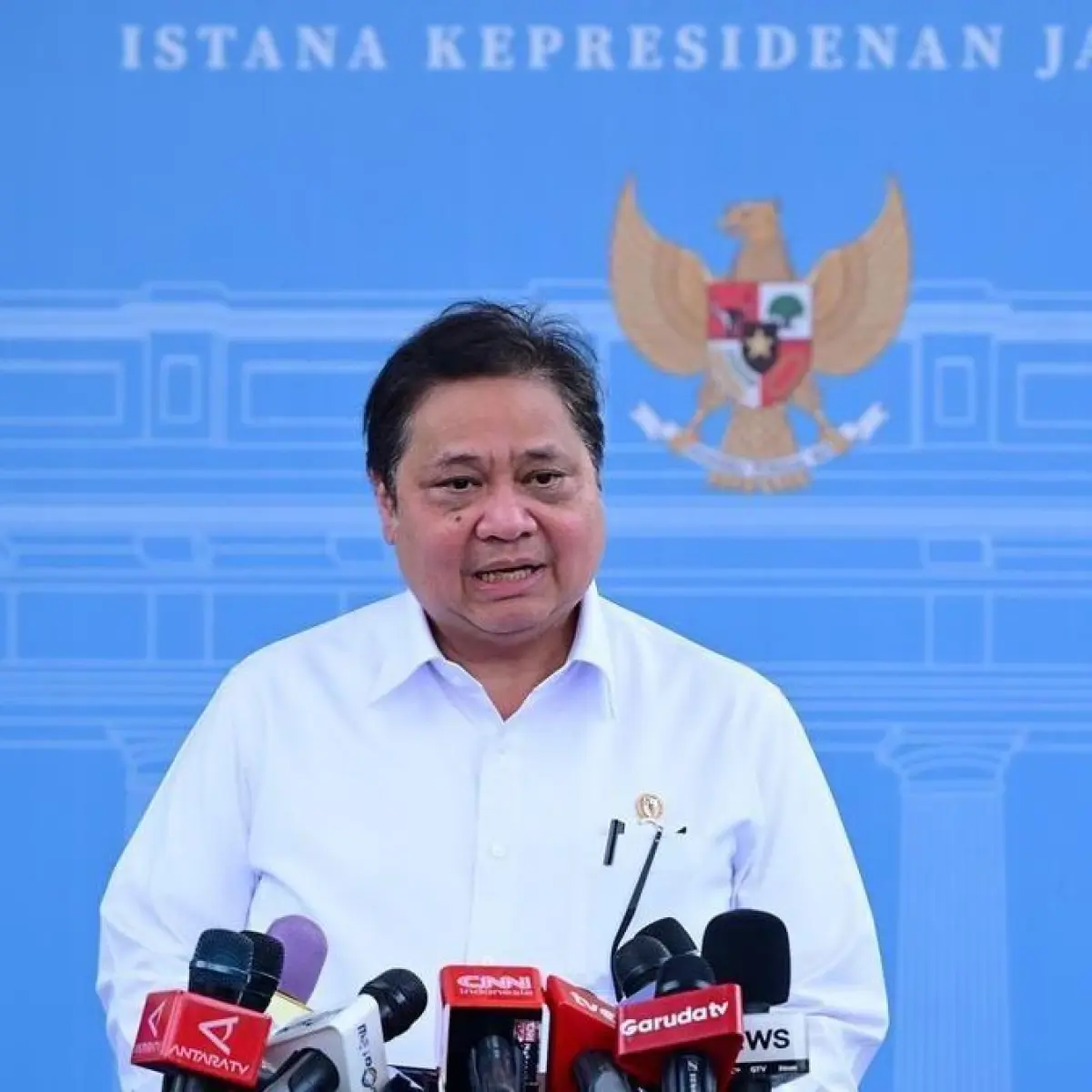 Menteri Koordinator Bidang Perekonomian Airlangga Hartarto di Kompleks Istana Kepresidenan Jakarta. (Foto: Istimewa).