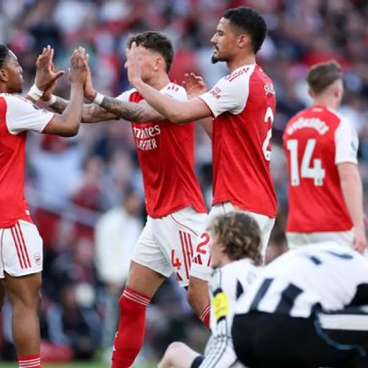 Arsenal sukses memetik kemenangan penting atas Newcastle United di lanjutan Premier League 2025/2026 di Emirates Stadium pada Sabtu (26/4/2026) . (AP Photo/Ian Walton)