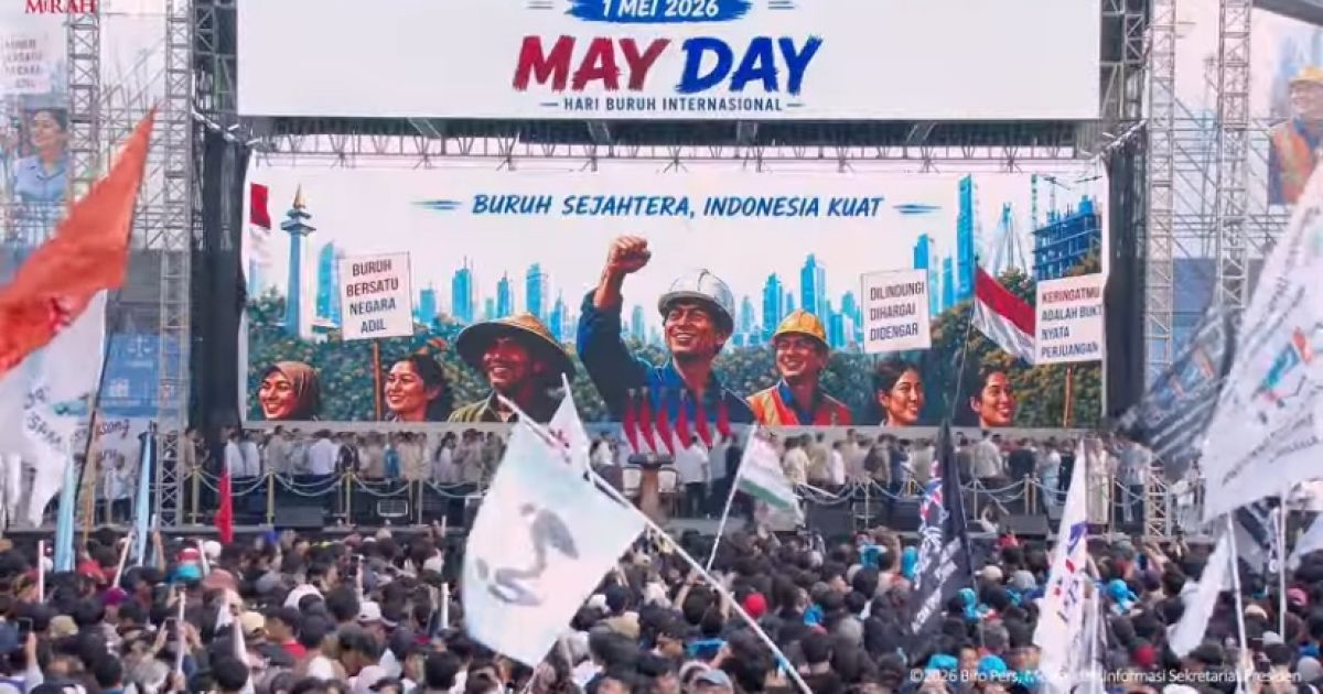 May Day 2026 Aksi Damai di Monas: Ratusan Ribu Buruh Rayakan Hari Buruh Secara Produktif