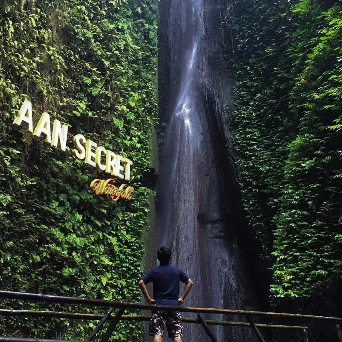 Foto: Aan Secret Waterfall di Desa Wisata Aan, Kecamatan Banjarangkan, Klungkung.