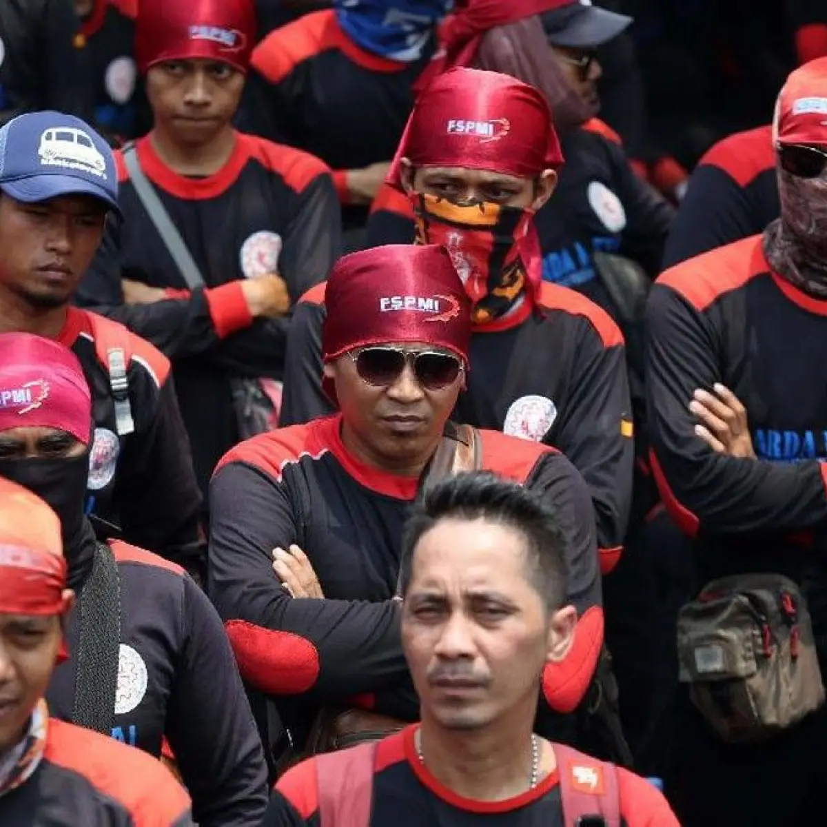 Foto: Ilustrasi demo buruh. (Agung Pambudhy/detikcom)