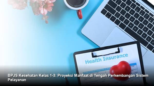 Ilustrasi abstrak yang menunjukkan tiga tingkatan layanan kesehatan yang terintegrasi dalam satu sistem digital.