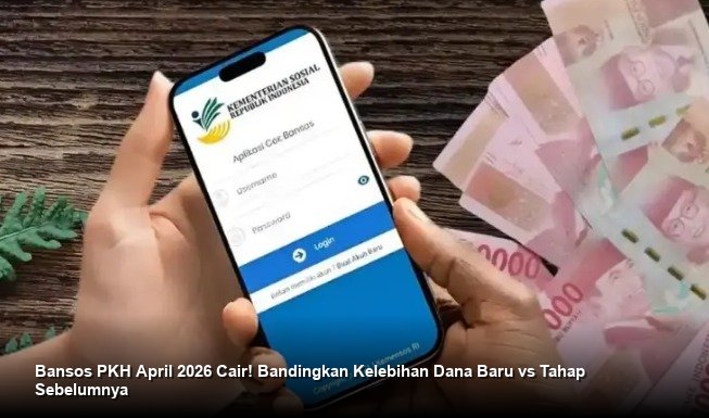 INFO RESMI KEMENSOS - Tampilan antarmuka website cekbansos.kemensos.go.id di layar ponsel pintar saat melakukan verifikasi data penerima bantuan.