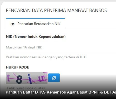 Panduan Daftar DTKS Kemensos Agar Dapat BPNT & BLT April 2026