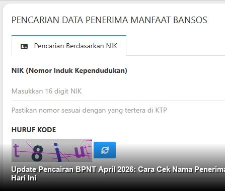 INFO RESMI KEMENSOS - Tampilan halaman pengecekan status penerima bantuan sosial terpampang jelas pada layar ponsel pintar.