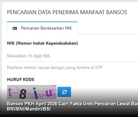 INFO RESMI KEMENSOS - Tampilan *screenshot* website cekbansos.kemensos.go.id di layar ponsel pintar menunjukkan status penerima bantuan sosial.