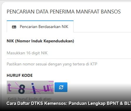 Cara Daftar DTKS Kemensos: Panduan Lengkap BPNT & BLT Bansos Mei 2026