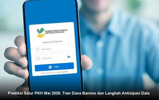 INFO RESMI KEMENSOS - Tampilan antarmuka situs web Cek Bansos Kemensos yang sedang diakses melalui perangkat telepon genggam.