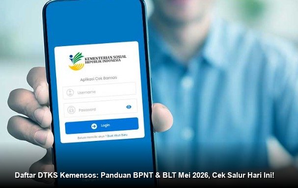 INFO RESMI KEMENSOS - Tampilan verifikasi data penerima bantuan sosial melalui situs resmi Kemensos pada layar ponsel pintar.