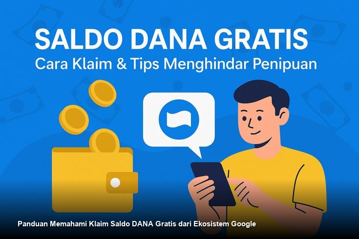 Tampilan antarmuka aplikasi Google dan notifikasi saldo DANA di ponsel pintar.