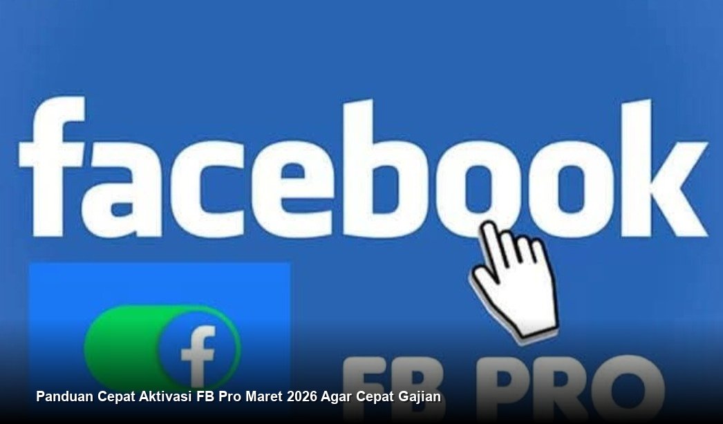 Ilustrasi tampilan dasbor Facebook Professional Mode di smartphone yang menunjukkan pertumbuhan followers signifikan dan notifikasi potensi pembayaran dari fitur monetisasi.