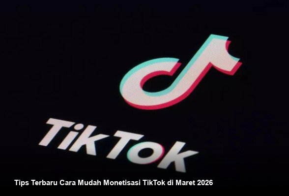 Ilustrasi smartphone menampilkan antarmuka TikTok dengan notifikasi pop-up yang menunjukkan saldo penghasilan yang baru ditransfer ke rekening bank.