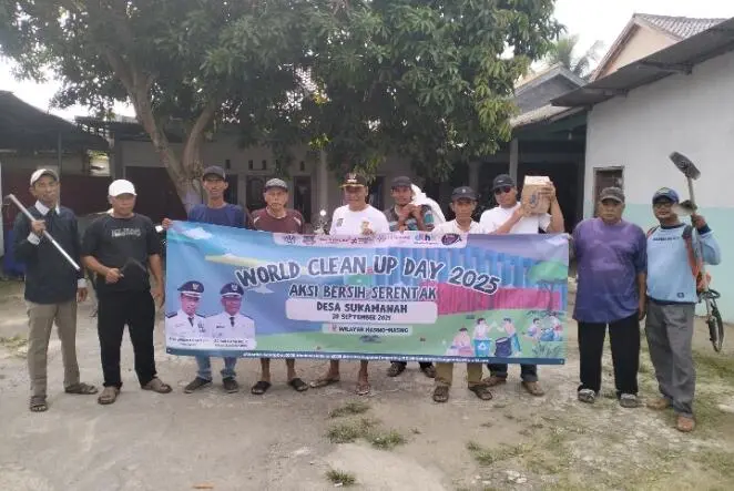 Pemerintah Desa Sukamanah Gelar Kerja Bakti Masal Peringati World Clean Up Day