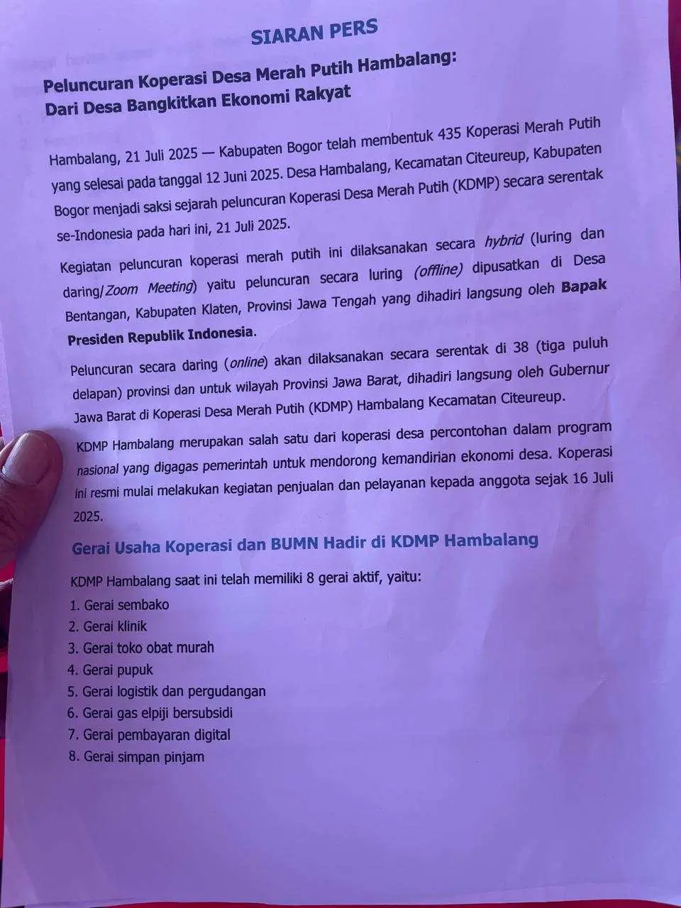 Koperasi Desa Merah Putih Hambalang Omon-omon, Terpuruk Tak Buka Semestinya