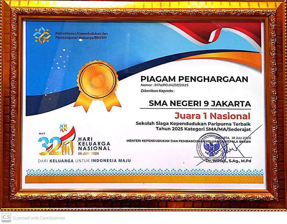 Keren, SMAN 9 Jakarta Juara 1 Nasional Sekolah Siaga Kependudukan