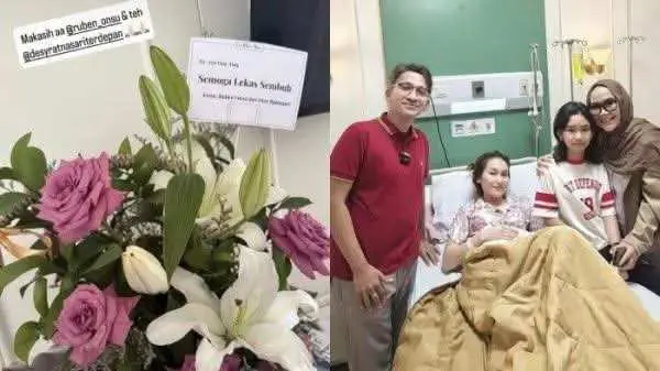 Kunjungan Ruben Onsu ke Ayu Ting Ting di RSU Hermina Depok