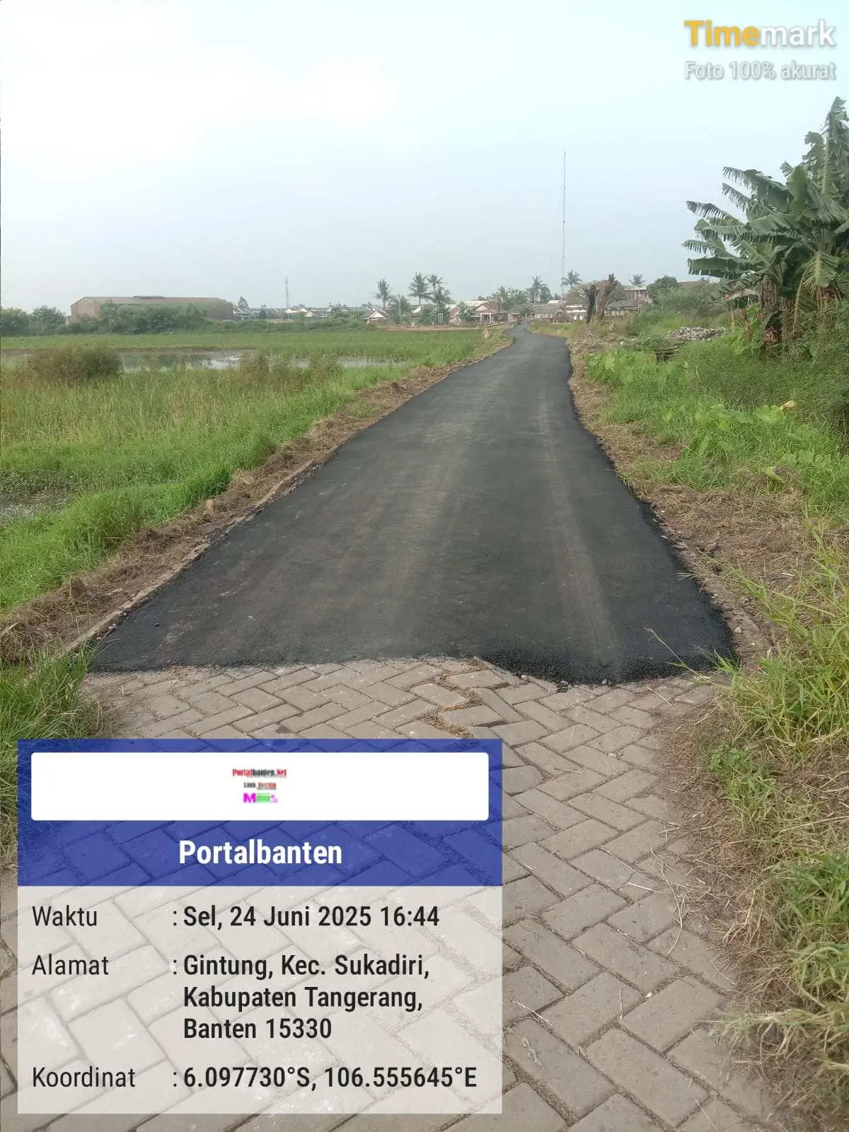 Proyek Aspal di duga jadi ajang Korupsi dan Tidak Transparan di Desa Gintung Kecamatan Sukadiri 