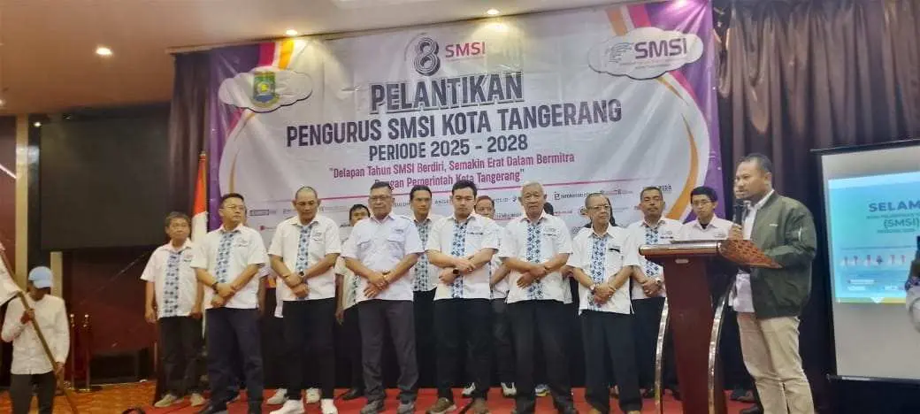 Pelantikan Pengurus SMSI Kota Tangerang Periode 2025-2028 Berjalan dengan Khidmat 