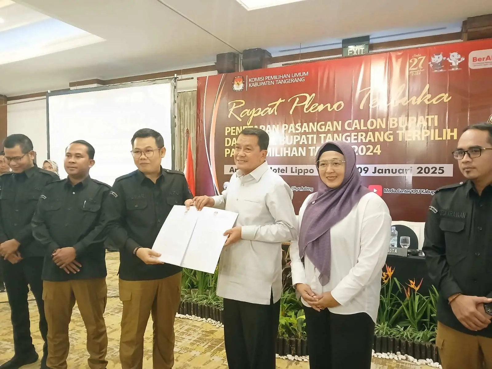 KPU Kabupaten Tangerang Tetapkan Maesyal-Intan Sebagai Pemenang