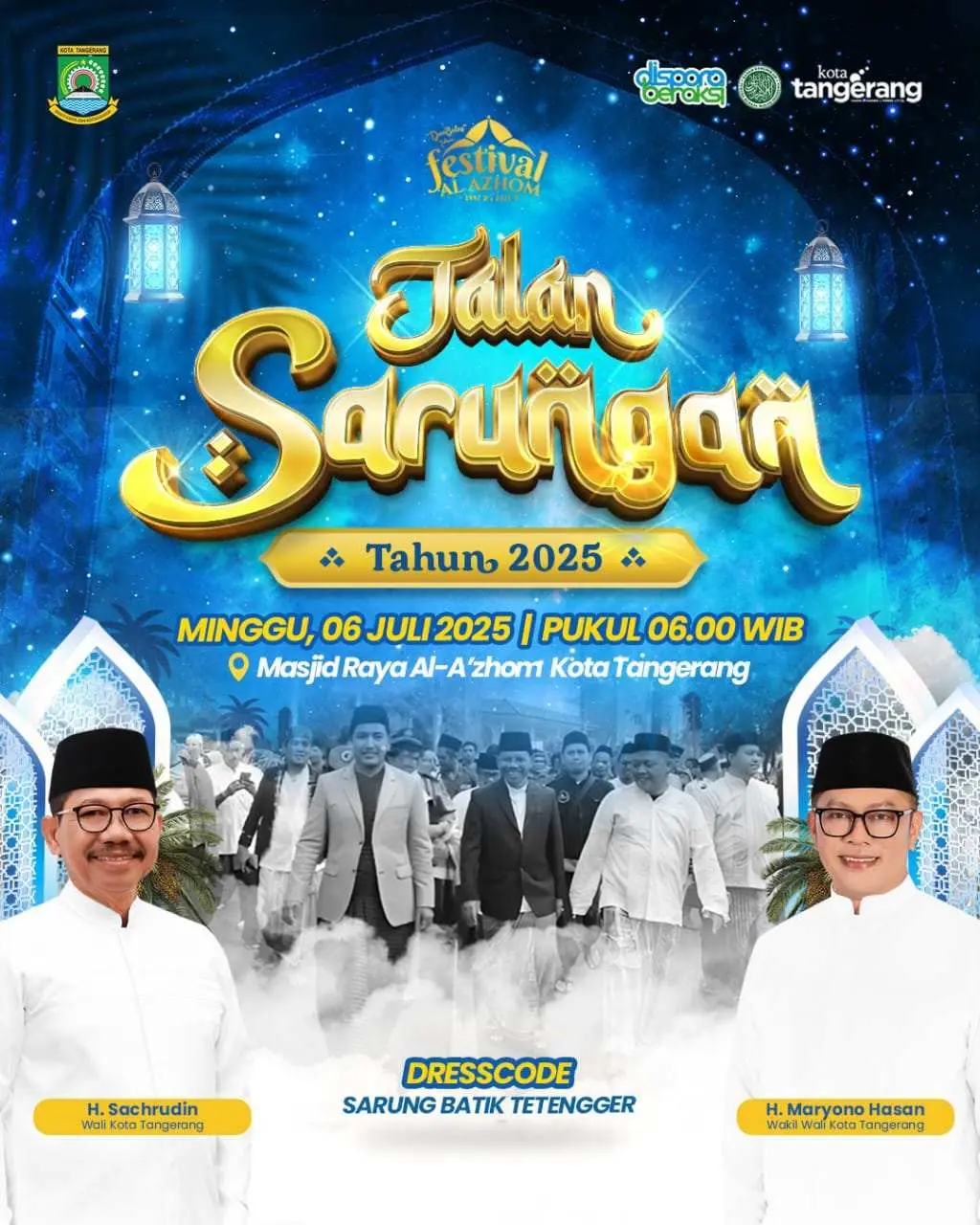 Gelorakan Kearifan Lokal, Ketua PWI Kota Tangerang Komandoi Wartawan Ikuti Jalan Sarungan