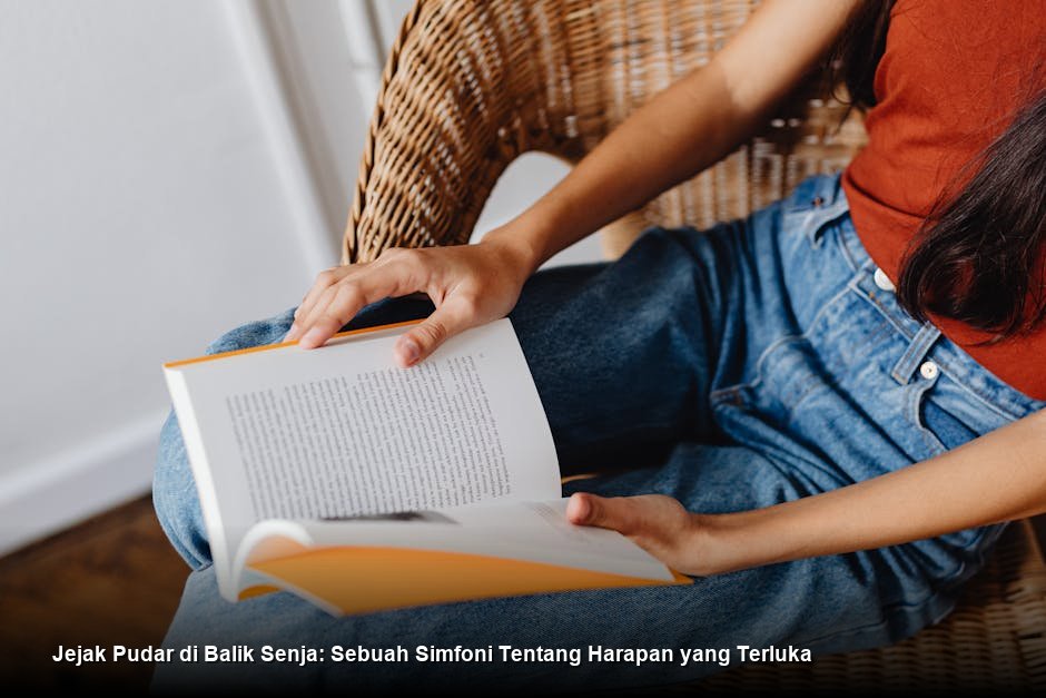 Seorang pria muda dengan tangan kotor memegang kuas cat, berdiri di tepi jalan kota yang ramai saat senja, menatap kanvas besar di depannya dengan ekspresi penuh tekad.