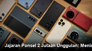 Tumpukan beberapa model ponsel pintar modern yang disorot di atas meja, merepresentasikan pilihan terbaik di segmen harga terjangkau.
