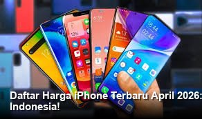 Tampilan close-up iPhone terbaru dengan bodi titanium elegan yang dipamerkan di atas meja kaca dengan pencahayaan studio yang dramatis.