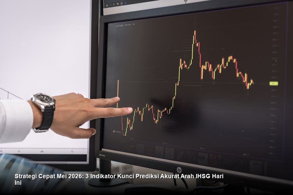 Chart candle-stick saham berwarna hijau yang menunjukkan tren kenaikan stabil didukung volume perdagangan yang tinggi di Bursa Efek Indonesia.